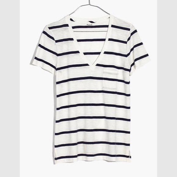 Madewell Tops - MADEWELL Navy & White Striped Top Size L